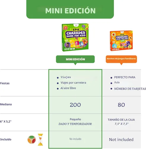 Miniatura 4 de Clever Fox Play Juego Épico de Charadas para Niños de 6 años en adelante – 200 Tarjetas de Actuar y Explicar con Ilustraciones y Temporizador