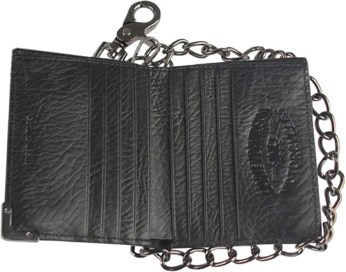 Miniatura 2 de Harley-Davidson Billetera corta biplegable de cuero Gunmetal para hombre GM6525L-NEGRO, Negro