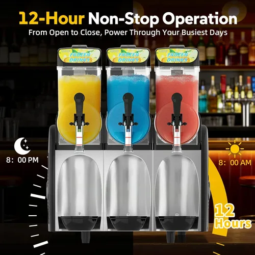 Miniatura 7 de Máquina comercial de granizado de 12 galones, máquina de margarita congelada para mockaritas congeladas, máquina de granizado de 110 V/60 Hz con 3
