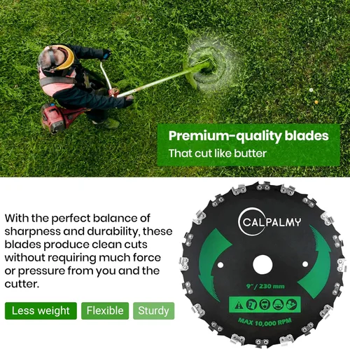Miniatura 4 de CALPALMY Juego de Hoja de Cortadora de Maleza para Motosierra de 8" y Lima - Hoja de Sierra Circular Recortadora de 22 Dientes con 3 Limas Redondas