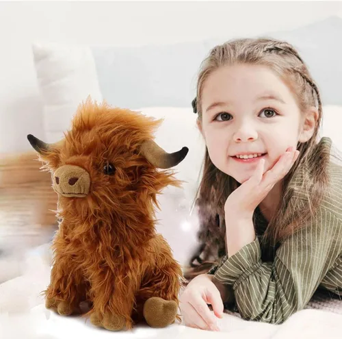 Miniatura 2 de Juguetes de peluche de vaca escocesa de las tierras altas de 11 pulgadas, animales de peluche suaves y tiernos adecuados para decoración del hogar