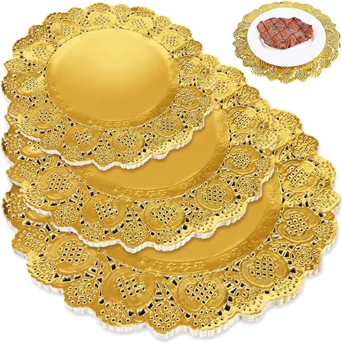 Miniatura 8 de HAKSEN Doilies de papel, paquete de 36 (12 cada uno de 6.5 pulgadas, 8.5 pulgadas, 10.5 pulgadas), manteles individuales redondos de papel de encaje