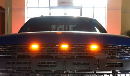 Miniatura 5 de iJDMTOY 75-123-ámbar ahumado 3 piezas de lente ahumada oscura ámbar Kit de luz de conducción para Ford Raptor 2010-14 y 2017 en adelante