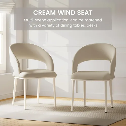 Miniatura 6 de Juego de 2 sillas de comedor, sillas de escritorio modernas, silla decorativa tapizada con respaldo curvado con patas de metal para oficina en casa