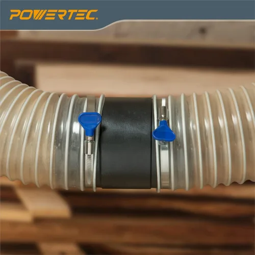 Miniatura 3 de POWERTEC 70123 Conector de manguera de polvo de 4 pulgadas con adaptador de empalme de conexión rápida, plástico ABS, 1 paquete (paquete de 2)