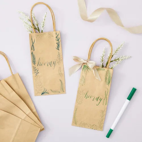 Miniatura 3 de Juvale Mini bolsas de regalo marrones con asas, paquete de 50, 3.5 x 2.4 x 7 pulgadas, mini bolsas de papel para minoristas, recuerdos de fiesta