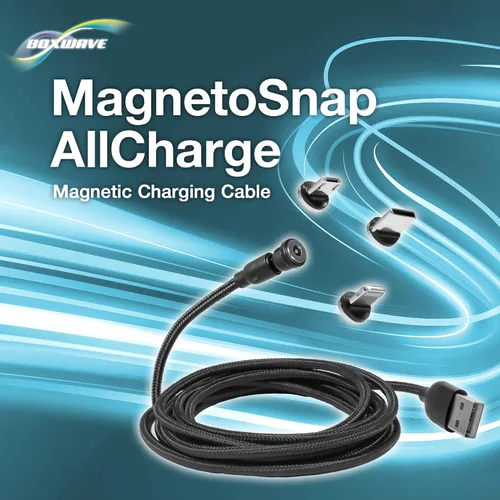 Miniatura 9 de BoxWave Cable compatible con Auna TRK-861 - MagnetoSnap AllCharge, cable de carga magnético USB tipo C Micro USB para Auna TRK-861 - Negro azabache