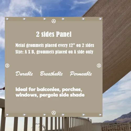 Miniatura 5 de Alion Home Panel de privacidad con ojales en 2 lados para patio, toldo, ventana, pérgola, terraza o cenador (6 x 8 pies, beige Banha)