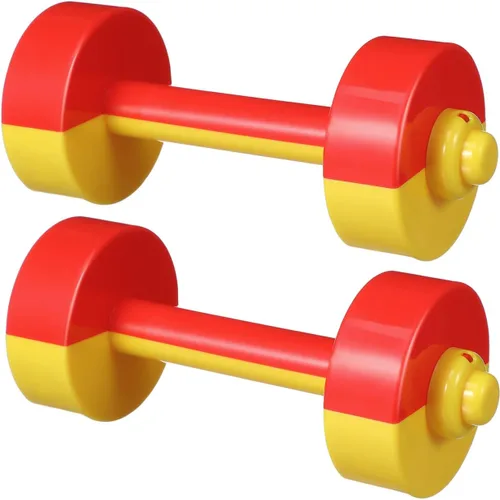 Toddmomy Par de mancuernas para niños, mini barra de plástico, equipo de fitness para educación temprana, gimnasio en casa, entrenamiento de fuerza