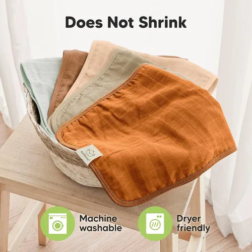 Miniatura 7 de KeaBabies Paños Eructadores de Muselina de Algodón para Bebé Niño, Niña - Paquete de 5 Paños Suaves y Absorbentes para Eructar para Bebés, Toallas