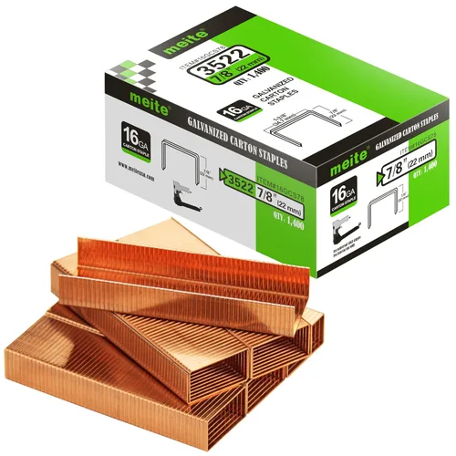 Miniatura 12 de meite 16GCS34 Calibre 16 1-3/8" Corona 3/4" Longitud Cobre Recubierto Cartón Cierre Grapas para Neumática y Manual 1600 PCS/Caja (1 Caja)