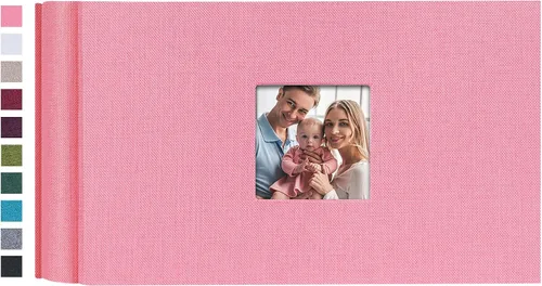 Miniatura 45 de Mublalbum Álbum de Fotos Pequeño 4x6 200 Fotos Cubierta de Lino Libro de Imágenes con Bolsillos Horizontales para Boda Familia Aniversario y Bebé