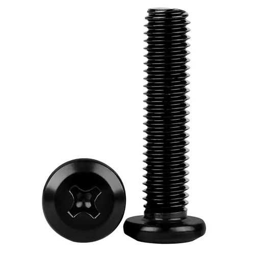 M6-1.0 x 20mm Tornillos de cabeza plana para muebles, pernos de acero inoxidable 304 con acabado negro, rosca completa, 20 piezas
