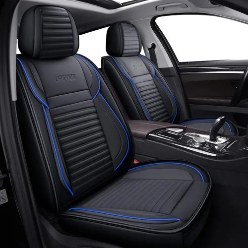 Miniatura 9 de LINGVIDO Fundas de asiento de automóvil, transpirables e impermeables, de piel sintética para autos, SUV, camiones, sedán, funda de asiento
