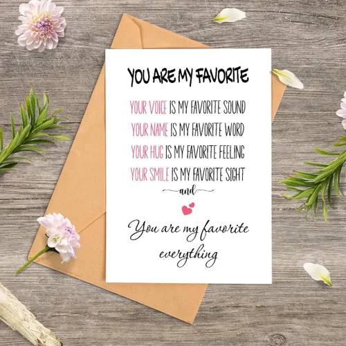 Miniatura 5 de Tarjeta de San Valentín para él, ella, tarjeta de felicitación romántica para marido, esposa, novio, novia, tarjeta de aniversario plegada de 5 x 7