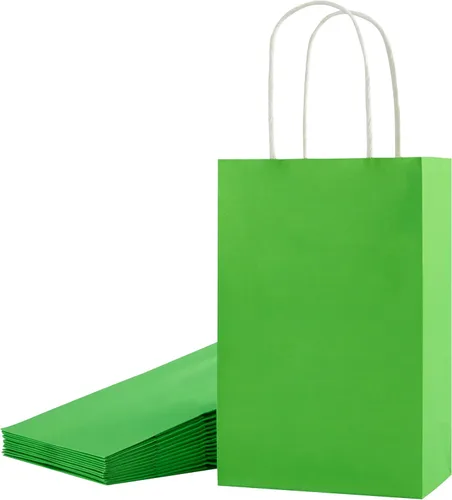 Miniatura 18 de SUNCOLOR Paquete de 24 bolsas de regalo amarillas con asas – Bolsas de 8" para regalos de fiesta, cumpleaños, Pascua y ocasiones especiales Amarillo