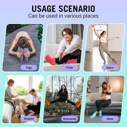 Miniatura 6 de Calcetines de agarre de pilates para mujer, 12 pares de calcetines antideslizantes para yoga, calcetines de hospital, calcetines deslizantes