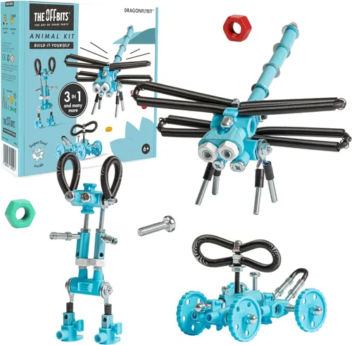 The Off Bits - Juego de erectores: mini juguetes STEM de animales para niños de 6 años, juegos de construcción de juguetes con tuercas y tornillos,