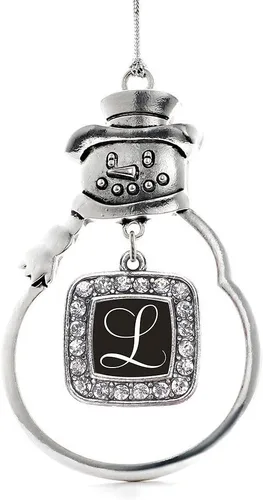 Miniatura 92 de Inspired Silver - Adorno de rodillo de reina - Adorno cuadrado de plata con muñeco de nieve con joyas de circonita cúbica