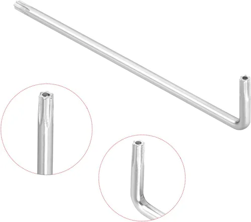 Miniatura 5 de uxcell T20 / T25 Juego de llaves de llave Torx Star a prueba de manipulaciones, en forma de L, niquelado