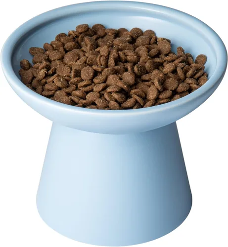 Miniatura 13 de CEEFU Cuenco elevado extra ancho de cerámica para gatos, plato poco profundo de 6.2 pulgadas para aliviar la fatiga de los bigotes, 5 pulgadas