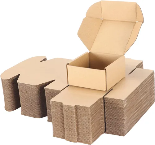 Miniatura 18 de PHAREGE - Paquete de 25 cajas de envío de 6 x 6 x 2 pulgadas, cajas de cartón corrugado marrón, cajas de correo pequeñas para embalaje de pequeñas