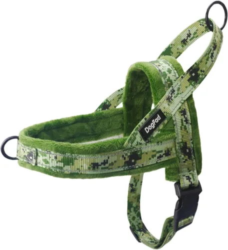Miniatura 6 de HDKUW Arnés de felpa para perro, chaleco ajustable sin tirones para clima frío, arnés para mascotas para perros pequeños, medianos y grandes, negro