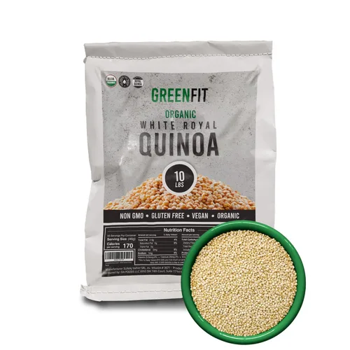 Miniatura 7 de Quínoa Royal Orgánica Tri-Color de Greenfit Sin GMO, Sin Gluten, Vegana y Orgánica Proteína Completa, Alta Fibra, Quinoa Tri-Color Baja