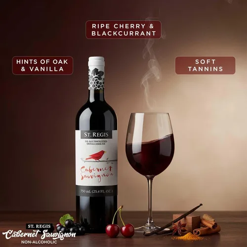 Miniatura 3 de ST. REGIS Cabernet Sauvignon sin alcohol, 25.4 onzas líquidas (paquete de 1), bajo en calorías, bajo en azúcar, sabor rico afrutado y picante