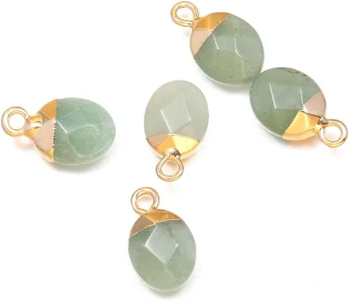 Miniatura 4 de 10 dijes de piedra semipreciosa natural, de 0.315 x 0.512 in para hacer joyas, jade turquesa, ágata de cristal de cuarzo, pulsera, collar, hallazgos