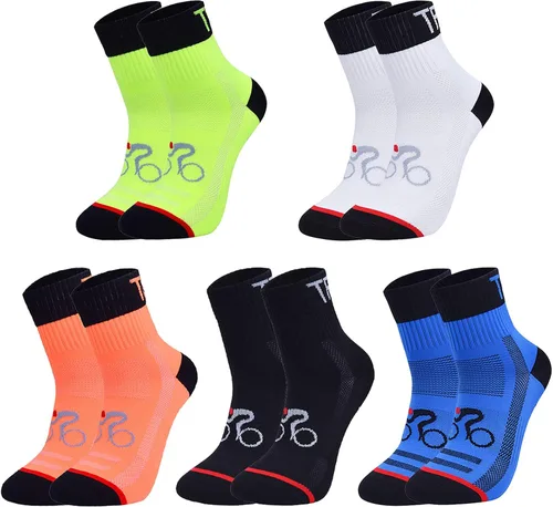 Paquete de 510 calcetines deportivos de ciclismo coloridos y antiolores para correr calcetines atléticos