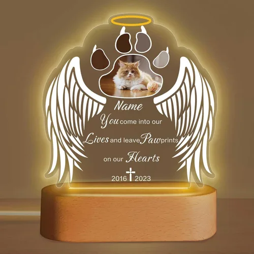 Miniatura 10 de Lámpara Nocturna Personalizada de Recuerdo para Mascotas, Lámpara de Noche de Simpatía, Lámpara de Acrílico Personalizada con Foto, Placa de Foto