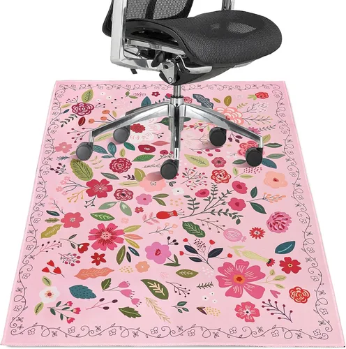 Alfombrilla para Silla de Oficina para Piso de Madera Dura 91,4 x 122 cm, Alfombras de Oficina para Sillas con Ruedas, Protector Antideslizante Boho