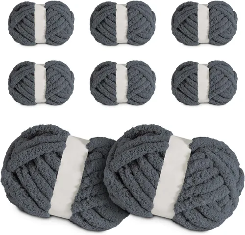 Miniatura 17 de Ultra Suave 1kg (2.2 LBS) Hilo Grueso para Tejer a Mano, Hilo de Tubo de Tela de Terciopelo Luxuoso para Hacer Bolsos, Almohadas, Mantas, Azul Ártico