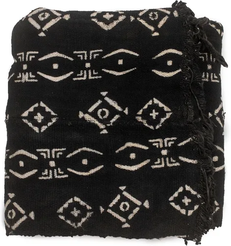 Miniatura 16 de The Bead Chest Tela de barro Bogolan Mali color negro ébano – Tejido africano hecho a mano de África Occidental – 40 x 64 pulgadas – Ideal