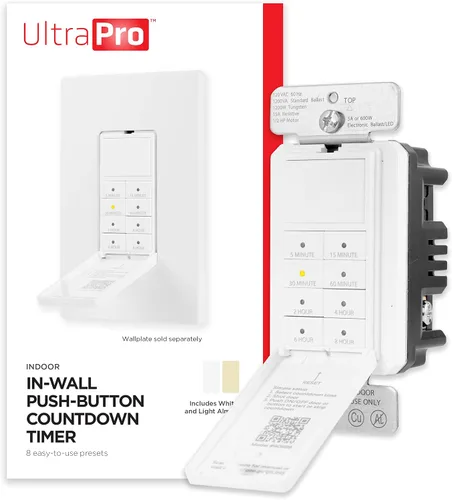Miniatura 10 de UltraPro Daysmart Temporizador digital de 7 días de pared, ajustes programables, ajustes preestablecidos/cuenta regresiva, anulación, salida/puesta