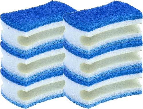 Miniatura 16 de Esponja exfoliante antiarañazos con un agarre cómodo, esponja de cocina resistente de doble cara, esponja de celulosa, sin arañazos, con juego