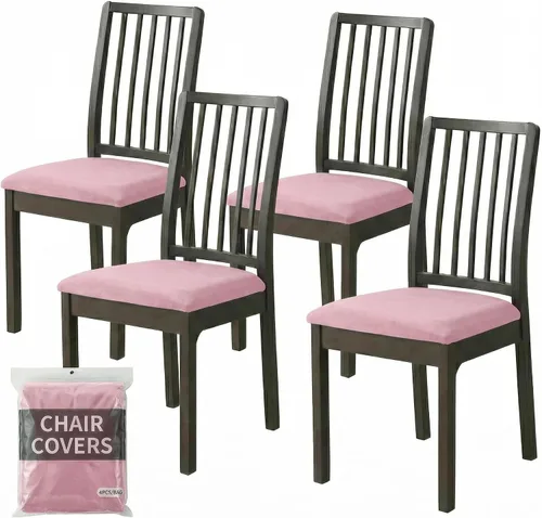 Miniatura 12 de Deisy Dee Fundas de asiento de terciopelo para sillas de comedor, juego de fundas para sillas de comedor (4, azul bebé)