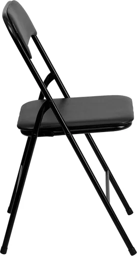 Miniatura 7 de Flash Furniture - Juego de mesa y sillas plegables negras de 5 piezas para jugar cartas Negro
