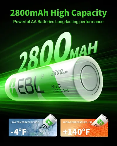 Miniatura 3 de EBL Baterías recargables AA de 2800 mAh Ready2Charge de calidad AA - 16