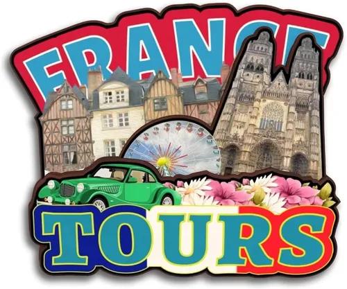 Miniatura 20 de Blois Centre-Val de Loire Francia - Imán de madera para nevera, colección 3D, hecho a mano, viajes, ciudad, recuerdos, nevera, regalo