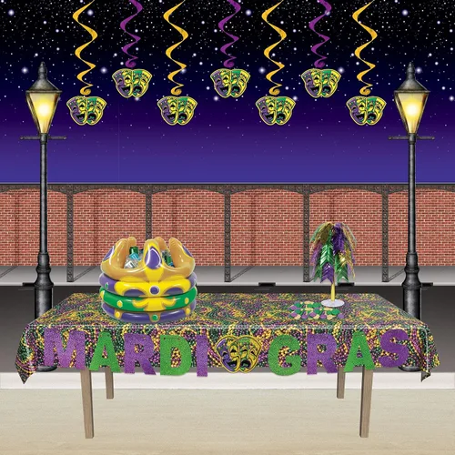 Miniatura 4 de Beistle Accesorios de Foto de Farola, 6 Pies de Alto - Decoraciones de Pared de Luz de Calle de Mardi Gras, Telón de Fondo Recortado para Fiesta