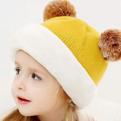 Miniatura 3 de Invierno Earflap Hat Invierno Con Capucha Bebé Sombrero Cálido Niño Bufanda Bufanda Flap Kid Cap Knit Girl Caps Cuidado del Bebé