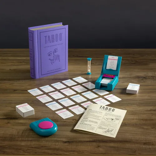 Miniatura 2 de WS Game Company Taboo Vintage Bookshelf Edition - Caja de libros envuelta en tela, juegos de mesa de adivinanzas para 4 o más jugadores, adultos