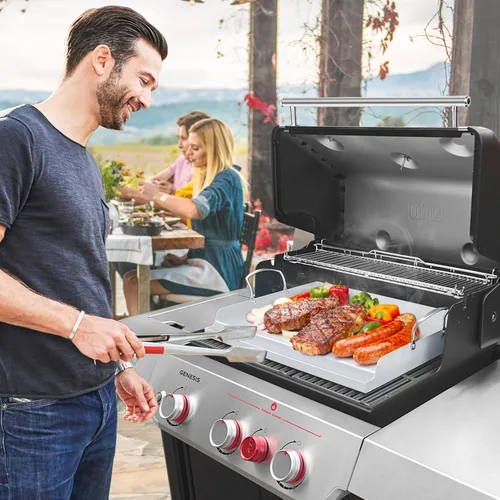 Miniatura 7 de Plancha para cocinar universal de acero inoxidable, placa superior plana antiadherente para estufa de gas y parrillas de carbón, tailgating