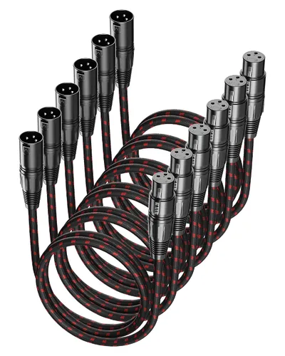Miniatura 28 de Cable corto XLR, cable de micrófono de 1 pie, paquete de 2 unidades, toda la longitud de 6 pulgadas a 100 pies, cable de micrófono equilibrado