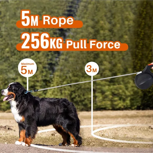 Miniatura 3 de Correa retráctil de 16 pies para perros grandes, resistente y reflectante, correa larga duradera para perros medianos a grandes de hasta 110 libras