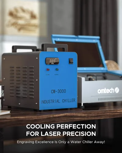 Miniatura 6 de OMTECH Enfriador de agua industrial 9L 2.6gpm CW-3000 enfriador de agua para 40W K40 CO2 grabado láser y máquinas de corte, sistema de refrigeración