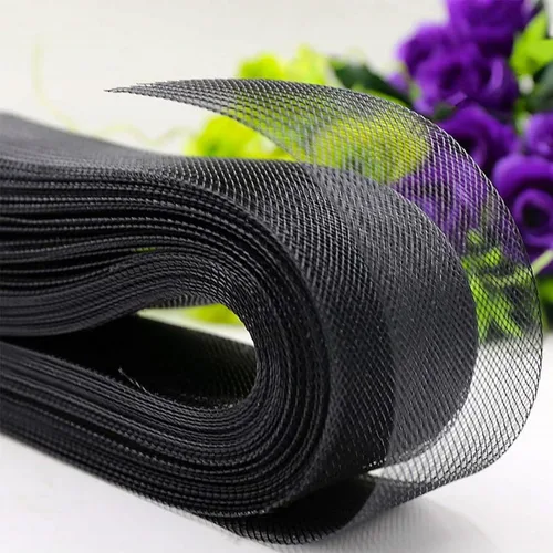 Abbaoww Trenza de crin de caballo negra rígida de 1 pulgada de ancho, 25 yardas para coser vestidos de novia, vestidos de baile, accesorios para dar