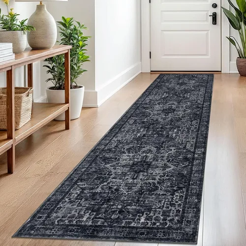 Miniatura 110 de SIILOOM Alfombra lavable de 2 x 3 pies, alfombra suave color taupe ceniza para entrada, tapete antideslizante para puerta de interior, tapete